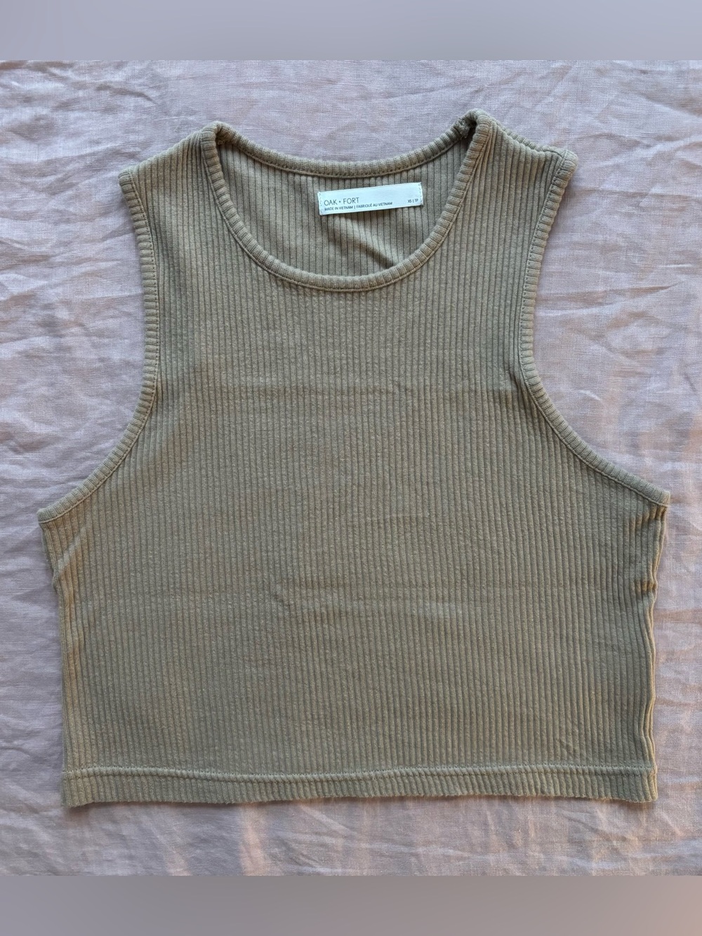 OAK + FORT | Ribbed Crop Tank Top